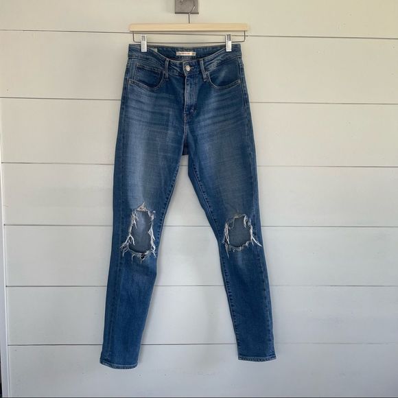 Levi's Denim - Levi’s Premium 721 High Rise Skinny Distressed Jeans